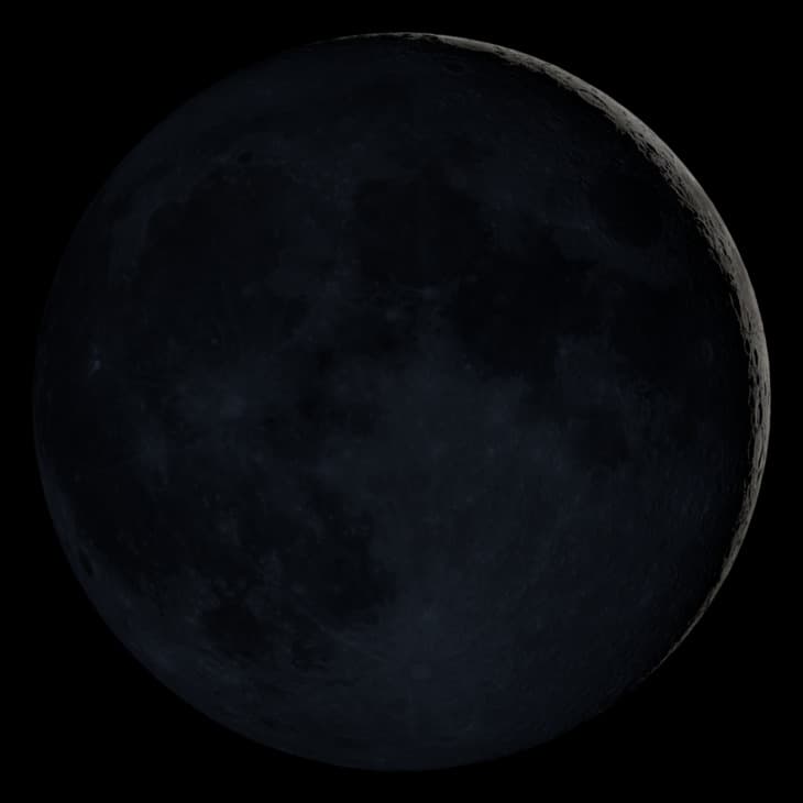 Lua 4% iluminada